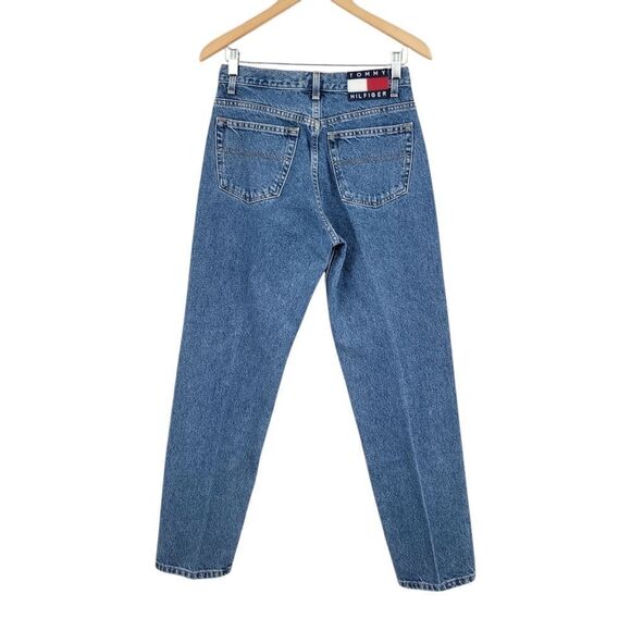 Tommy Hilfiger Perfect T Jeans Vintage Big Back Flag Patch Cotton Women's Sz 10 - Picture 1 of 12